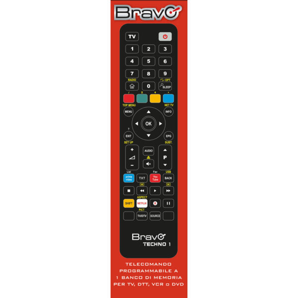 92602665 TECHNO1 TELECOMANDO FAMILY UNIVERSALE PROGRAMMABILE 1:1 BRAVO