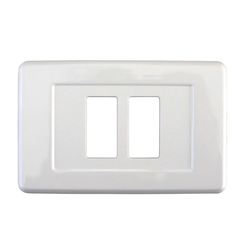 PLACCA FAEG A SCATTO INCASSO IN ABS TIPO MAGIC   2 POSTI BIANCO