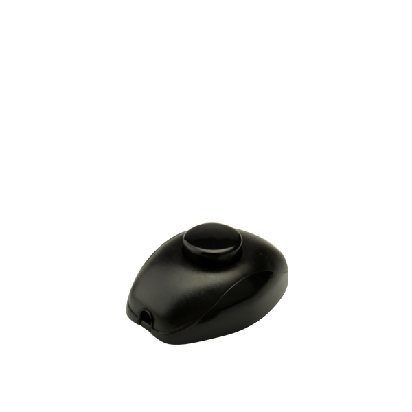 INTERRUTTORE FAI PASSANTE UNIPOLARE A PEDALE PER PIANTANA 250V OVALE TASTO TONDO NERO