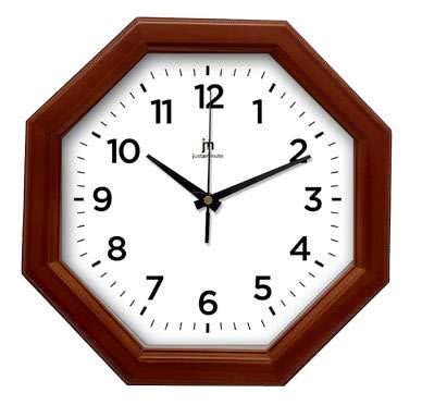 OROLOGIO PARETE LEGNO OTTAGONALE NOCE LOWELL