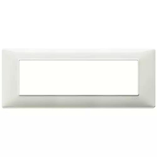 PLACCA 7 MODULI, TECNOPOLIMERO, AVORIO