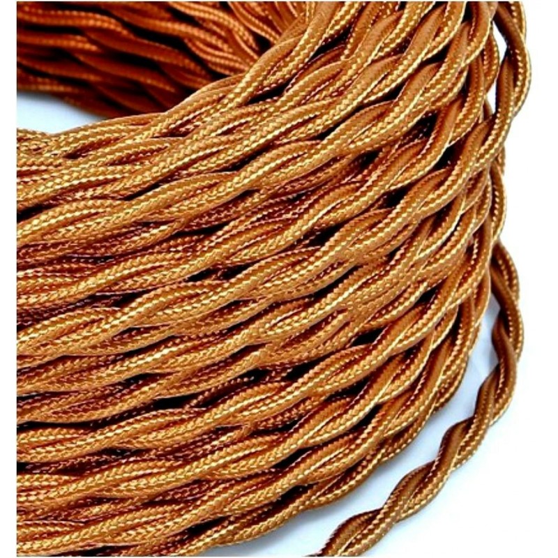 CAVO ELETTRICO TRECCIOLA 3X1 TESSUTO ORO 100MT. IMQ