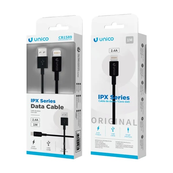 CAVO UNICO NERO DA USB-A A LIGHTING 100CM 
