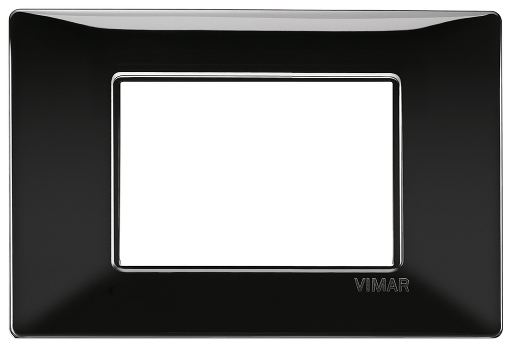 PLACCA VIMAR TECNOPOLIMERO SERIE PLANA NERO 3 POSTI