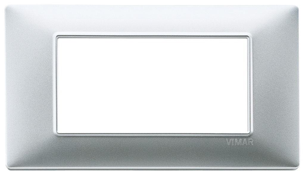 PLACCA VIMAR TECNOPOLIMERO SERIE PLANA ARGENTO OPACO 4POSTI