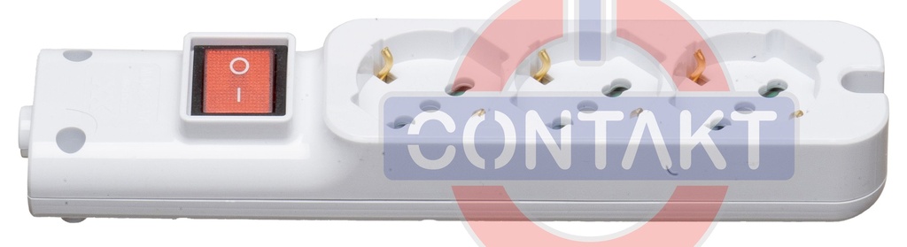 PRESA MULTIPLA CONTAKT 3 BIPRESE+SCHUKO+INTERRUTTORE+SENZA CAVO MAX3500W NERO
