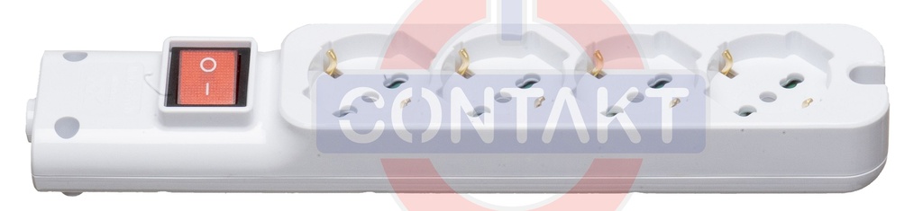 PRESA MULTIPLA CONTAKT 4 BIPRESE+SCHUKO+INTERRUTTORE+CAVO 1.5MT MAX3500W NERO