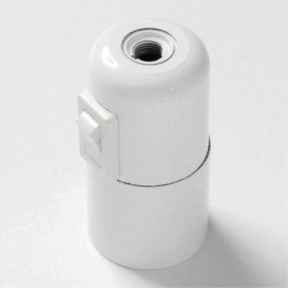 PORTALAMPADA FAI BIANCO E27 CAMICIA LISCIA TERMOPLASTICO CON INTERRUTTORE 
