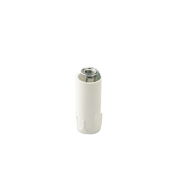 PORTALAMPADA A CANDELA COLORE BIANCO IN MATERIALE TERMOPLASTICO CON NIPLES E14  ALTEZZA 65MM FAI