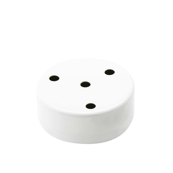 ROSONE IN METALL0 CILINDRICO BIANCO 4 FORI  FAI