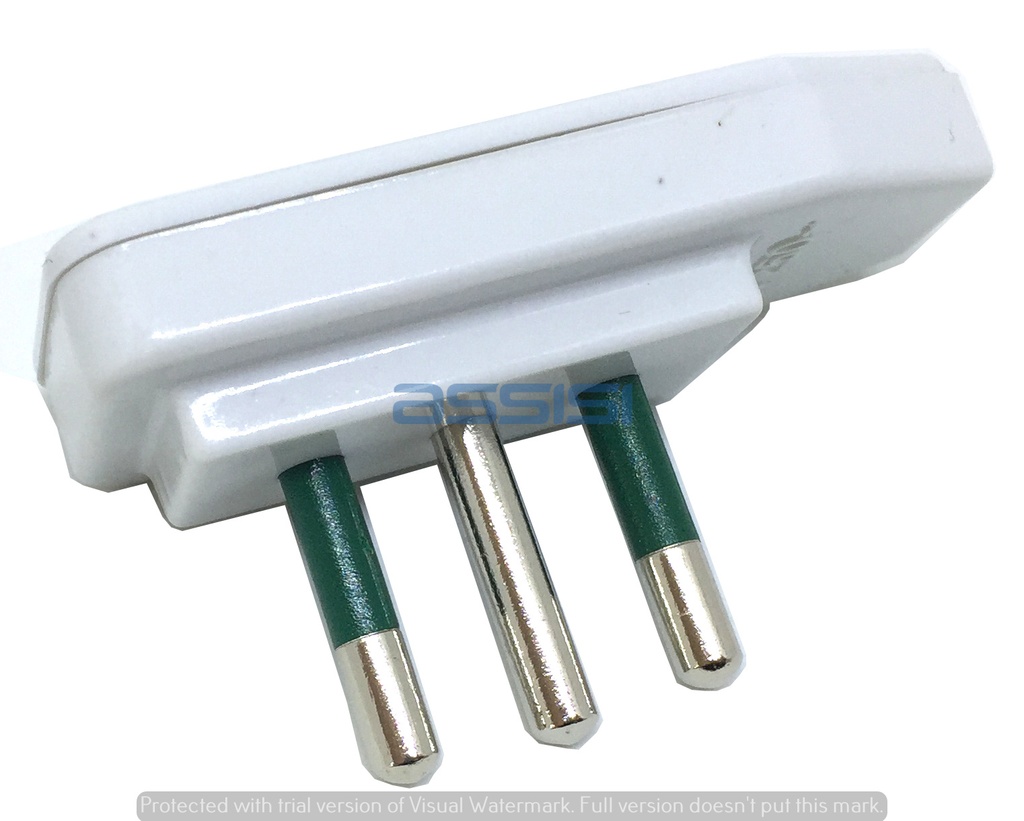 ADATTATORE SPINA 10A 2P+T AD ANGOLO ULTRA PIATTA BIANCO MED