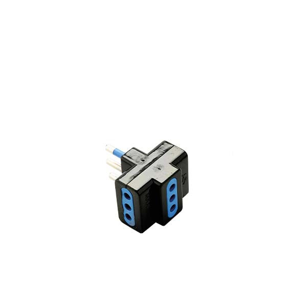 ADATTATORE TRIPLO 2P+T 10 A 250 V NERO FAI