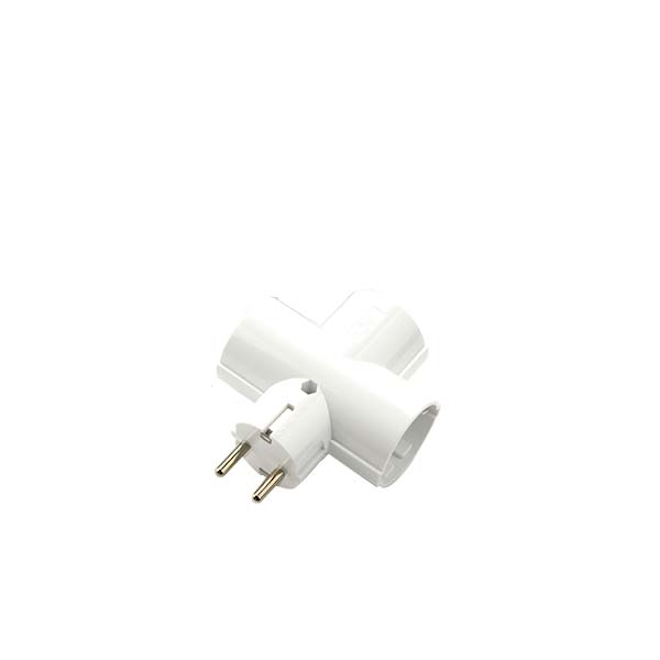 ADATTATORE TRIPLO SCHUKO BIANCO 16A FAI