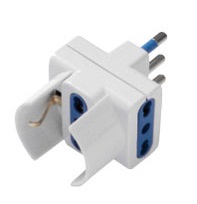 ADATTATORE TRIPLO + SCHUKO BIANCO BIPASSO FAI