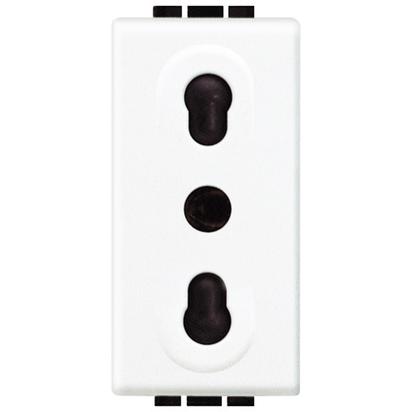 BIPRESA 2P+T 10/16A 250VAC  BIANCA  BTICINO