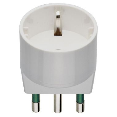 ADATTATORE CIVILE VIMAR SPINA 2P+T 10A S17 PRESA 2P+T 16A P30 SCHUKO BIANCO