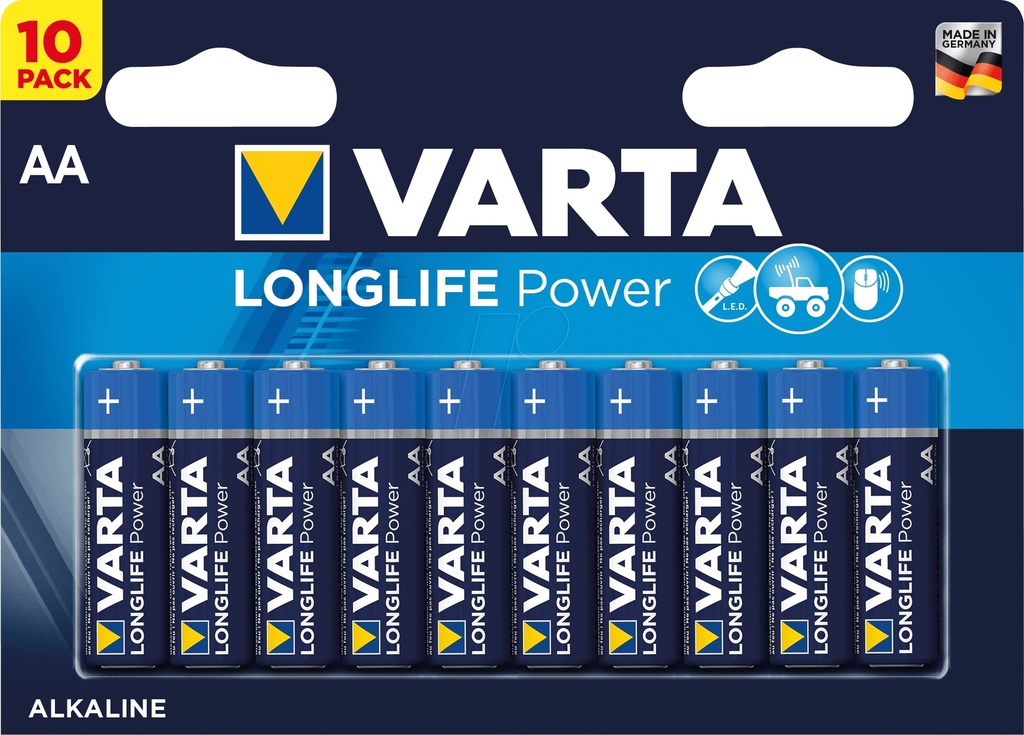 PILE VARTA ALKALINE LONGLIFE POWER STILO  AA  BL.12  4906B10