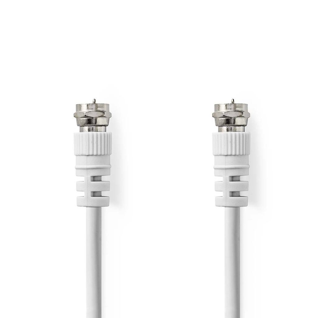 CAVO SATELLITARE E ANTENNA F M/M  PLACCATO NICKEL  75 OHM  1.5M BIANCO