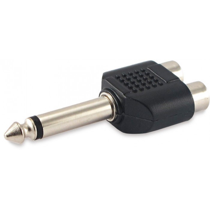 ADATTATORE AUDIO DA SPINA JACK 6.3 MONO A 2 PRESE RCA ALPHA