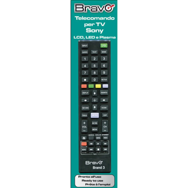 TELECOMANDO TV BRAVO MODELLO BRAND DEDICATO PER SONY 
