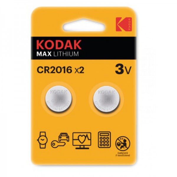 PILE KODAK SPECIALISTICHE 3V LITHIO BL.2  K2016/CR2016