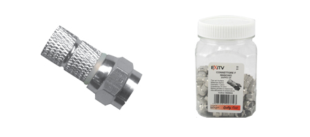 CONNETTORE 'F' A VITE CON 2 O-RING Ø 7.3 MM PLASTICO EXITV
