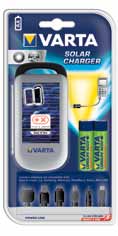 CARICABATTERIE VARTA SOLARE STILO AA 1.2V 2100MAH PZ. 2 USB E ADATTATORI 5708210