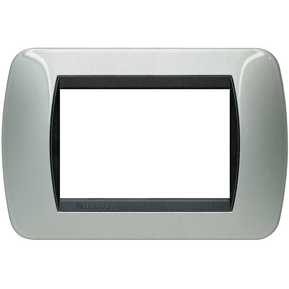 PLACCA 3 POSTI ALLUMINIO CHIARO B-TICINO