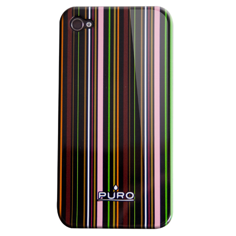 PURO COVER  IPHONE 4 ''LINE '' MARRONE/GIALLO