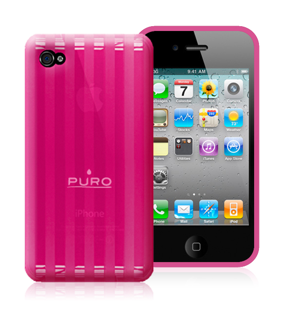 PURO CUSTODIA IPHONE 4 SILICONE ROSA