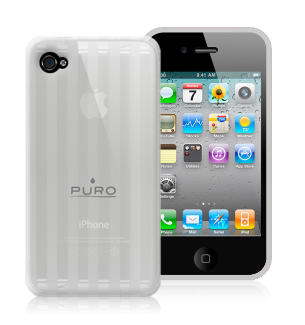 PURO CUSTODIA IPHONE 4 SILICONE TRASP.