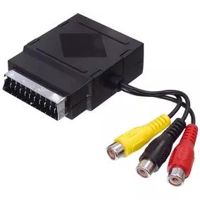 ADATTATORE PRESA SCART/ SPINA SCART + 3 SPINE RCA