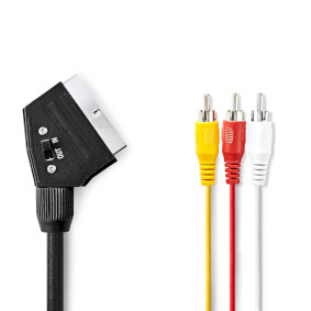 CAVO DA SPINA SCART A PRESA SCART 2 PRESE RCA AUDIO 1 RCA VIDEO CON INTERRUTTORE IN-OUT 1324 VSC70H