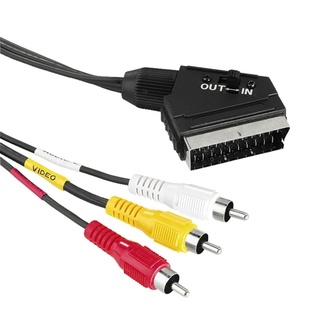 CAVO DA SPINA SCART A PRESA SCART 2 PRESE RCA AUDIO 1 RCA VIDEO CON INTERRUTTORE IN-OUT 1324 VSC70H