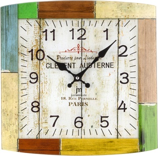 OROLOGIO PARETE VETRO QUADRATO 34X34CM LOWELL
