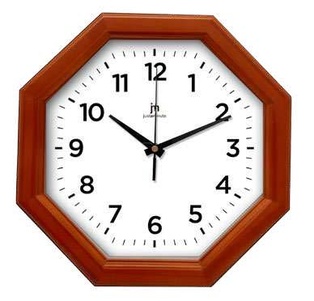 OROLOGIO PARETE LEGNO OTTAGONALE CILIEGIO LOWELL