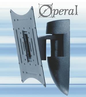 OPERA 1 SUPPORTO MURO ALLUMINIO 1 SNODO INCLINABILE VESA 200*100 BLACK  OMB