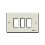 PLACCA VIMAR ALLUMINIO ANODIZZATO CON VITI ORO SERIE 8000 3 POSTI