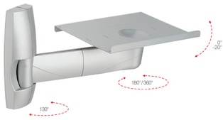 BIMAGIX30  SUPPORTO MURO 2 SNODI X TV MONITOR SILVER  OMB