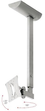HISOLUTION SUPPORTO DA SOFFITTO 1 SNODO INCLINABILE VESA 200*200 10''30'' SILVER