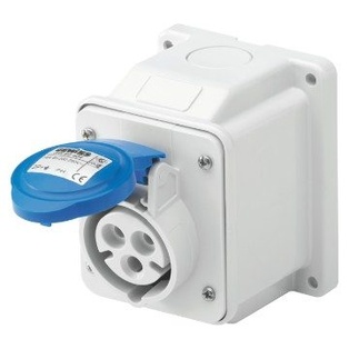 PRESA FISSA DA PARETE A 10° - IP44 - 2P+T 16A 200-250V 50/60HZ  BLU 6H