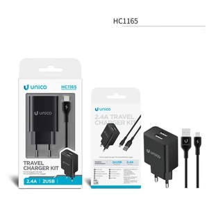 CARICATORE UNICO DA RETE NERO 2 PRESE USB-A 2.4A CON CAVO USB-A A LIGHTING 100CM 