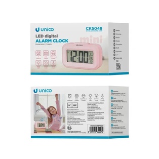 MINI SVEGLIA DIGITALE UNICO CON ALIMENTAZIONE CACO USB-A O 3 AAA MINISTILO COLORE ROSA 