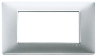 PLACCA VIMAR TECNOPOLIMERO SERIE PLANA ARGENTO OPACO 4POSTI