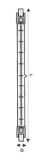 ALOGENA LINEARE 118MM R7S   80W 230V 2000H (100W)