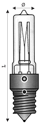 TUBOLARE ALOGENA E14 100W 230V CH