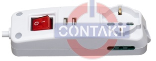 PRESA MULTIPLA CONTAKT 1 BIPRESA+ SCHUKO+2 BIPRESE + C/INTER. + 2 USB CAVO 1.5MT