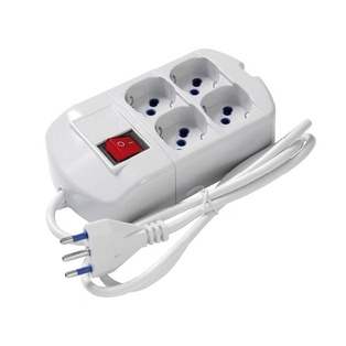 PRESA MULTIPLA FAI 4 BIPRESE + SCHUKO + INTERRUTTORE + CAVO 1,5 mt MAX 3500W 
