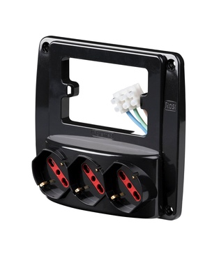 MULTIPRESA PARETE EMILIA SMART 3 PRESE SCHUKO BIV.10/16 A X SCAT.3PST. NE