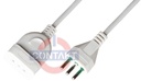 PROLUNGA ELETTRICA CONTAKT SPINA E PRESA  2P+T 10A 250V SEZ. 3X0.75 2MT BIANCO
